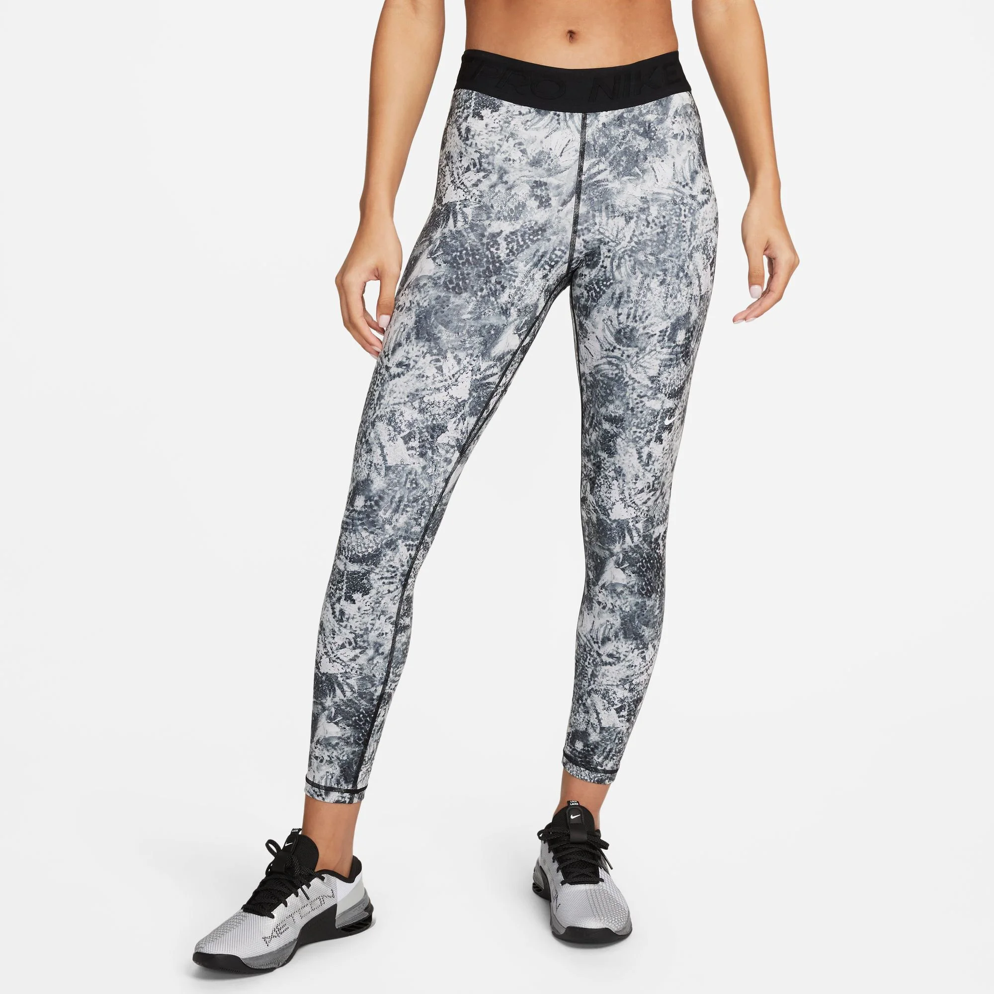 Nike Dri-Fit Performance Mid Rise All Over Print Calzamaglia Donna - Bianco, Nero 5 Nike Dri-Fit Performance Mid Rise All Over Print Calzamaglia Donna - Bianco, Nero - immagine 5