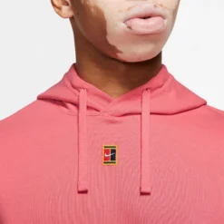 Nike Dri-Fit Court Heritage Fleece Felpa Con Cappuccio Uomini - Corallo -Vendite Racchette da tennis 57120000 16