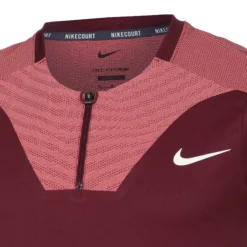 Nike Dri-Fit Advantage Court Slim UL RG Polo Uomini - Rosso Scuro, Rosa Antico -Vendite Racchette da tennis 57142000 10