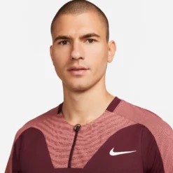 Nike Dri-Fit Advantage Court Slim UL RG Polo Uomini - Rosso Scuro, Rosa Antico -Vendite Racchette da tennis 57142000 16