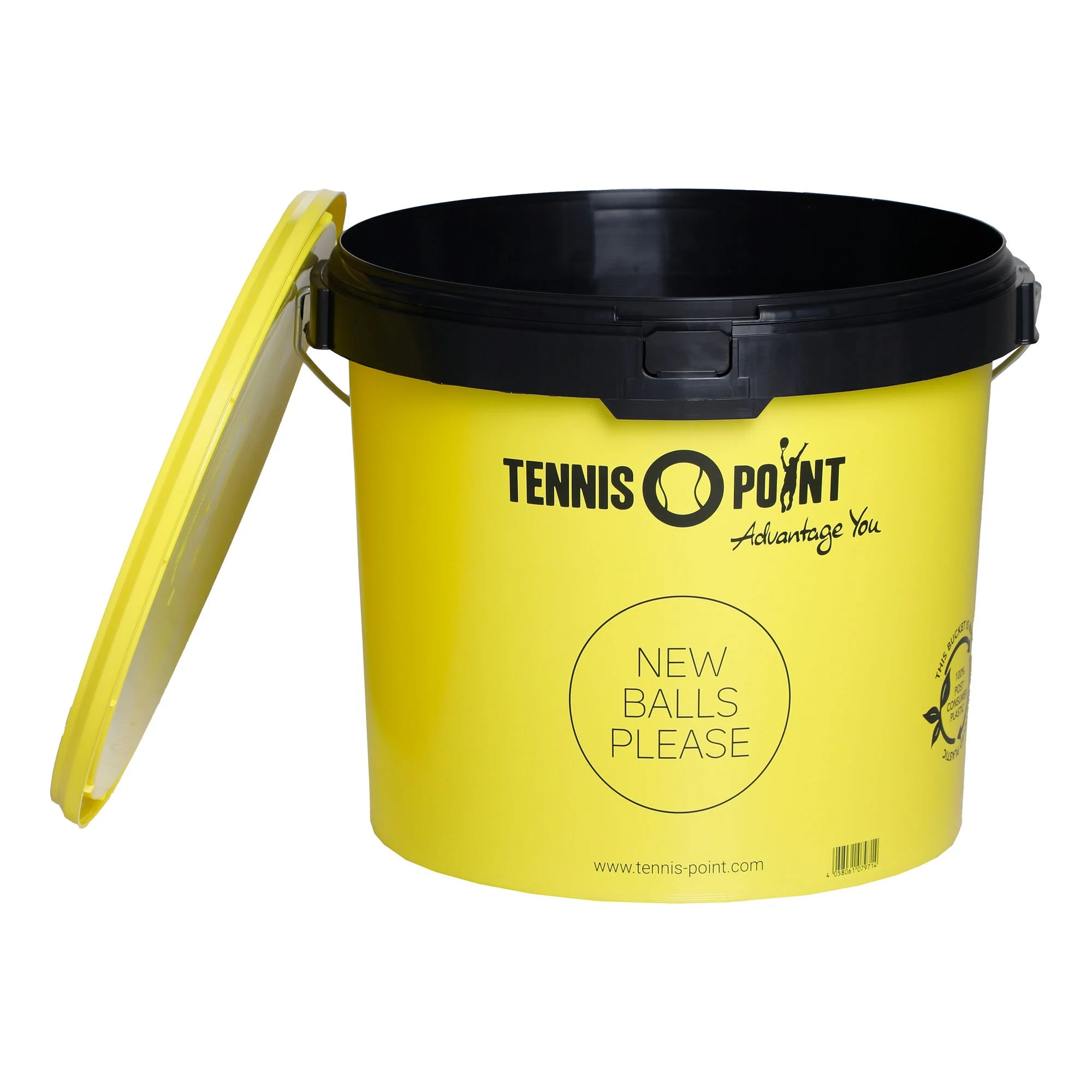 Tennis-Point Secchiello Per Palline Con Copertura, Rotondo - Giallo 2 Tennis-Point Secchiello Per Palline Con Copertura, Rotondo - Giallo - immagine 2